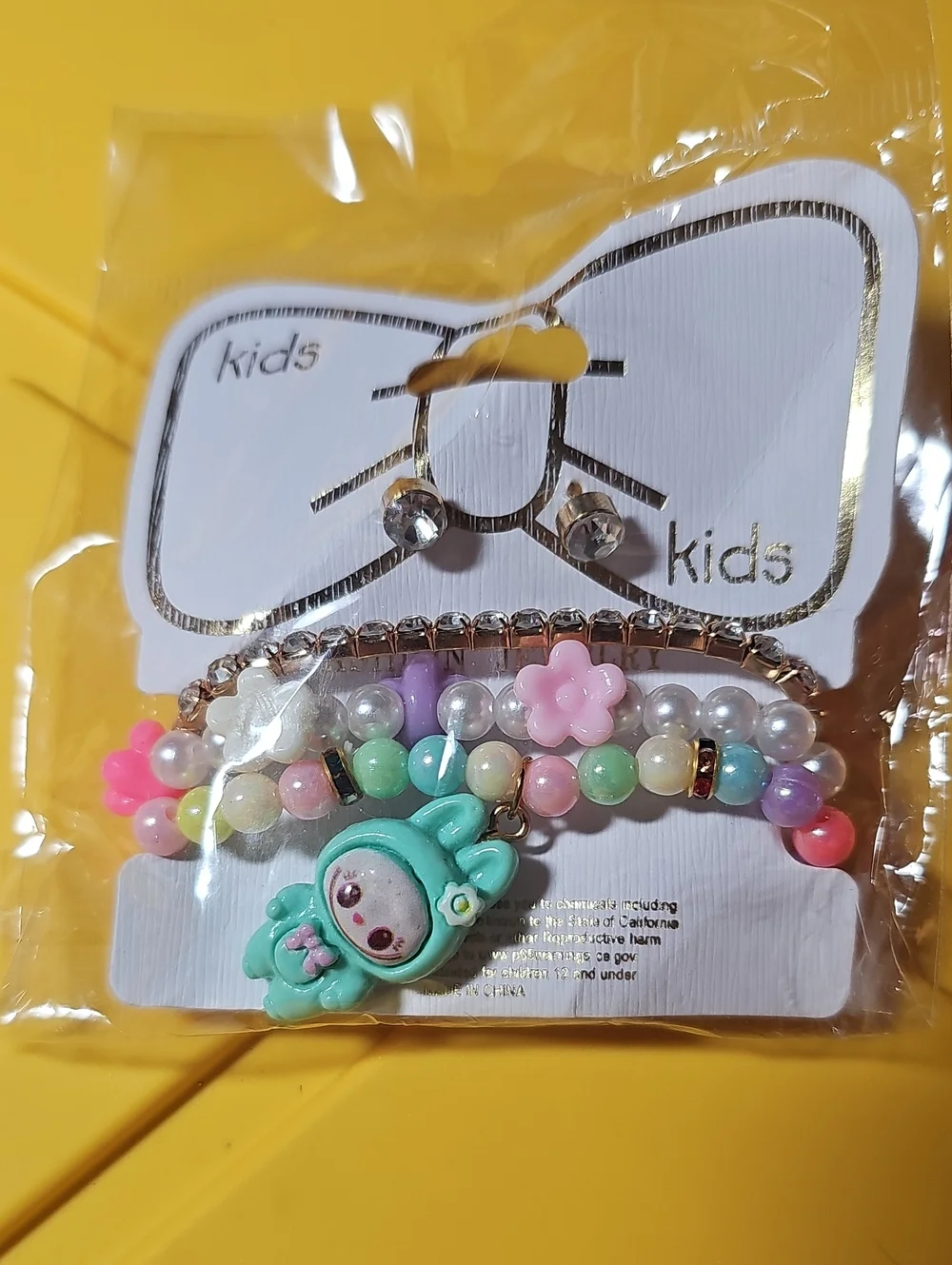 Nwt labubu inspired kids braclet and earrings